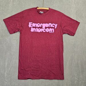 Emergency Intercom Early T Shirt  discontinued Rare Red with Purple Sz M A5-14